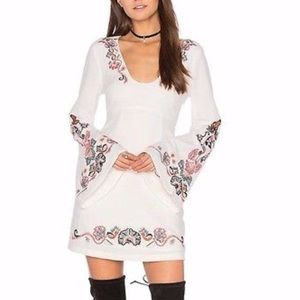 Free people bell sleeved floral accented dress